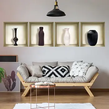 Set of Four Mac Faux Niche 3D Peel and Stick Wall Decals