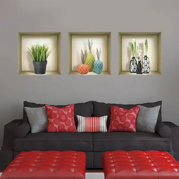 Set of Three Joy Faux Niche 3D Peel and Stick Wall Decals