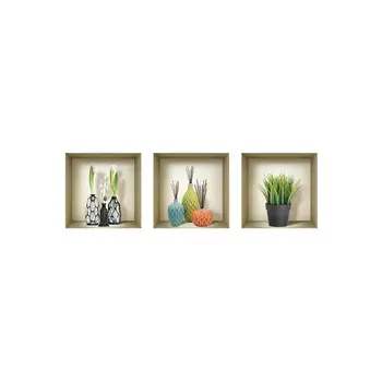 Set of Three Mya Faux Niche 3D Peel and Stick Wall Decals