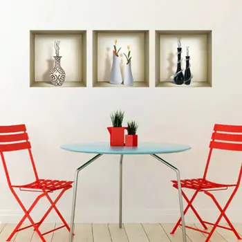 Set of Three Noa Faux Niche 3D Peel and Stick Wall Decals