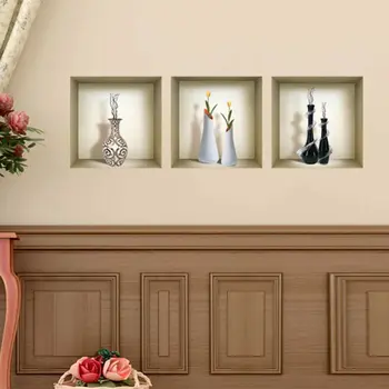 Set of Three Ira Faux Niche 3D Peel and Stick Wall Decals
