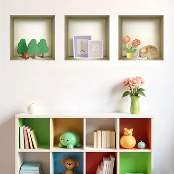 Set of Three Pia Faux Niche 3D Peel and Stick Wall Decals