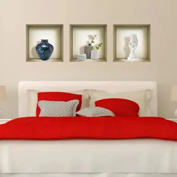 Set of Three Ren Faux Niche 3D Peel and Stick Wall Decals