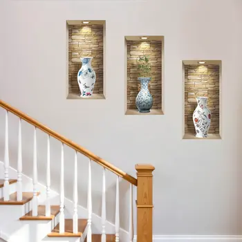 Set of Three Rue Faux Niche 3D Peel and Stick Wall Decals