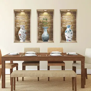 Set of Three Lea Faux Niche 3D Peel and Stick Wall Decals