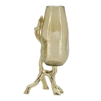 18" Champagne Round Glass Table Vase