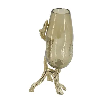 18" Champagne Round Glass Table Vase