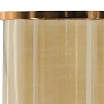 19" Gold And White Round Glass Table Vase