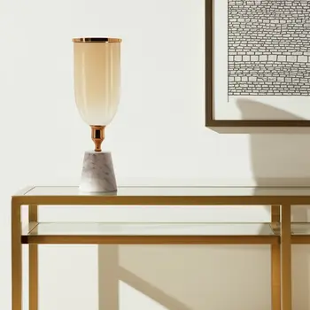16" Gold And White Round Glass Table Vase