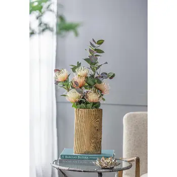 10" Gold Oval Aluminum Table Vase
