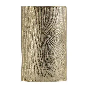 10" Gold Oval Aluminum Table Vase