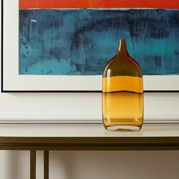 12" Amber Bud Glass Decorative Bottles