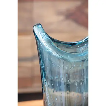 10" Cerulean Oval Glass Table Vase