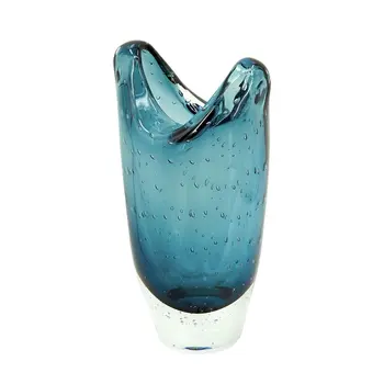 10" Cerulean Oval Glass Table Vase