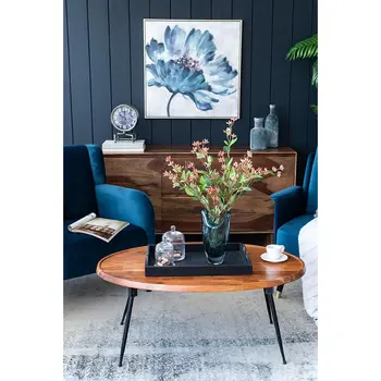 10" Cerulean Oval Glass Table Vase