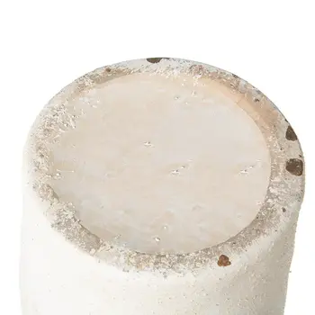 10" Ivory and Brown Ceramic Round Jug Vase