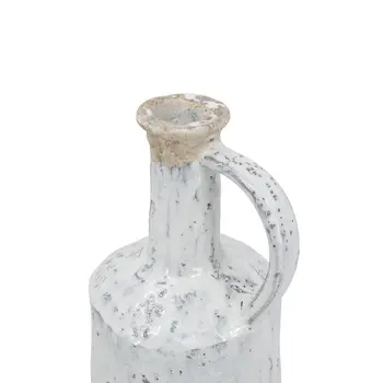 13" Ivory Terracotta Round Jug Vase