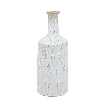 13" Ivory Terracotta Round Jug Vase