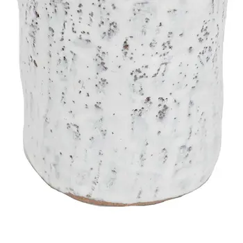 10" Beige And Ivory Round Terracotta Table Vase