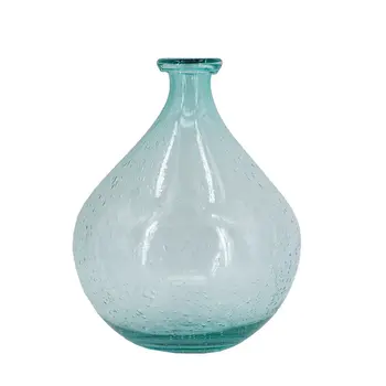 10" Aqua Bud Glass Table Vase