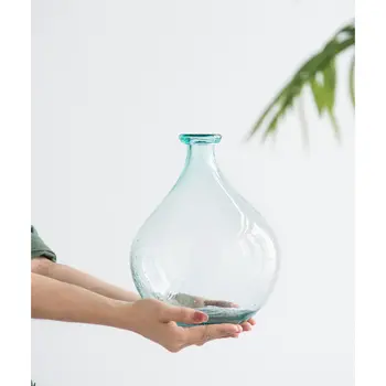 10" Aqua Bud Glass Table Vase