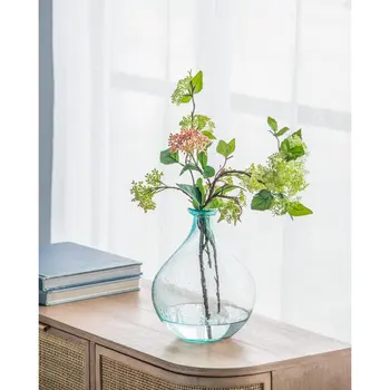 10" Aqua Bud Glass Table Vase