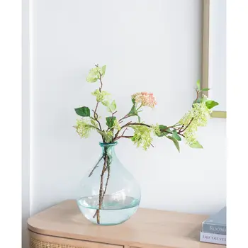 10" Aqua Bud Glass Table Vase