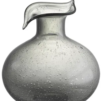 9" Light Gray Round Glass Table Vase