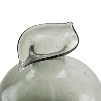9" Light Gray Round Glass Table Vase