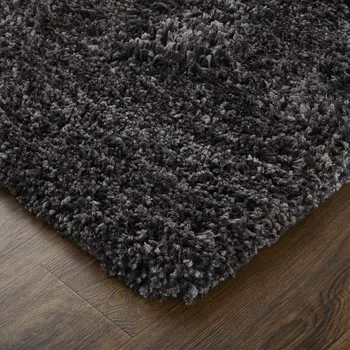 4' X 6' Black Shag Hand Tufted Area Rug