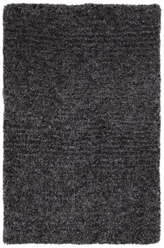 2' X 3' Black Shag Hand Tufted Area Rug