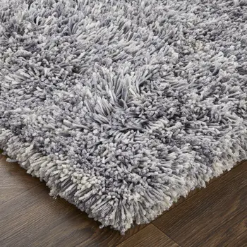 8' X 10' Gray Shag Hand Tufted Area Rug