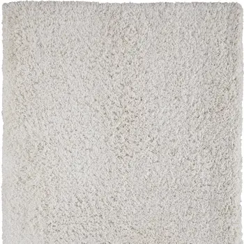 9' X 12' Ivory Shag Hand Tufted Area Rug