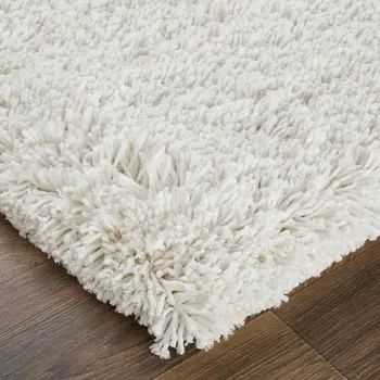 10' X 14' Ivory Shag Hand Tufted Area Rug