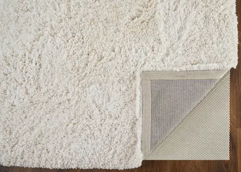 10' X 14' Ivory Shag Hand Tufted Area Rug