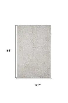 10' X 14' Ivory Shag Hand Tufted Area Rug