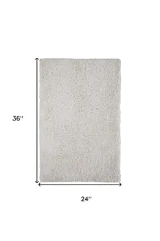2' X 3' Ivory Shag Hand Tufted Area Rug