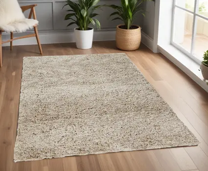 4' X 6' Gray Shag Hand Tufted Area Rug