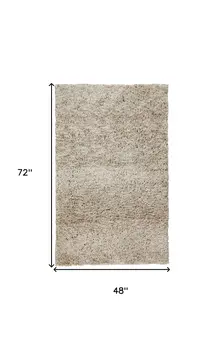 4' X 6' Gray Shag Hand Tufted Area Rug