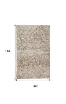 8' X 10' Gray Shag Hand Tufted Area Rug