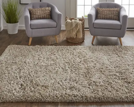9' X 12' Gray Shag Hand Tufted Area Rug