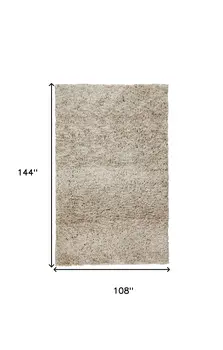 9' X 12' Gray Shag Hand Tufted Area Rug