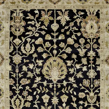 8' X 10' Black Wool Oriental Hand Knotted Area Rug
