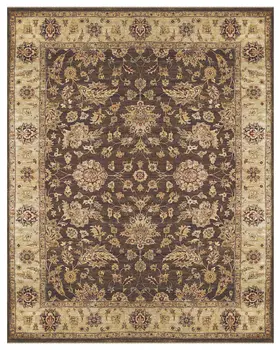 6' X 9' Gold Brown and Tan Wool Oriental Hand Knotted Area Rug