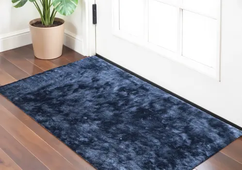 2' X 3' Blue Shag Hand Tufted Area Rug