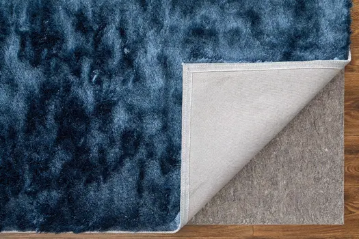 4' X 6' Blue Shag Hand Tufted Area Rug