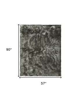 5' X 8' Green Shag Hand Tufted Area Rug