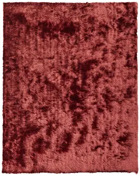 5' X 8' Red Shag Hand Tufted Area Rug