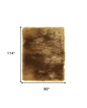 8' X 10' Brown Shag Hand Tufted Area Rug