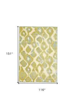 10' X 13' Gold Gray and Tan Abstract Power Loom Area Rug